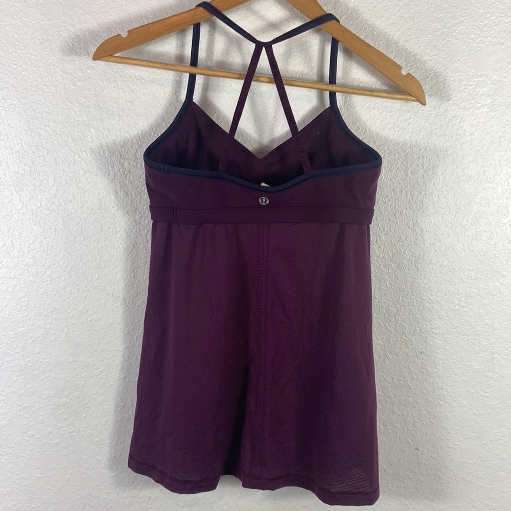 Like new Lululemon Bend & Flow Tank Hyper Stripe Plum 6 - Picture 8 of 10
